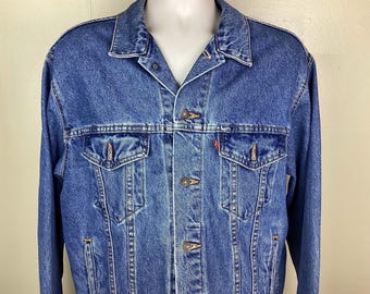 Vtg 90s Y2K Levi's 70505 0217 Big E Trucker Jacket XL Blue