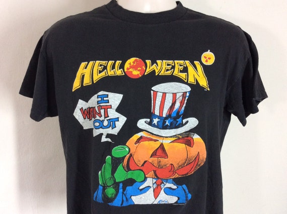 Vtg 1989 1990 Halloween Concert T-shirt Black M/L I Want Out