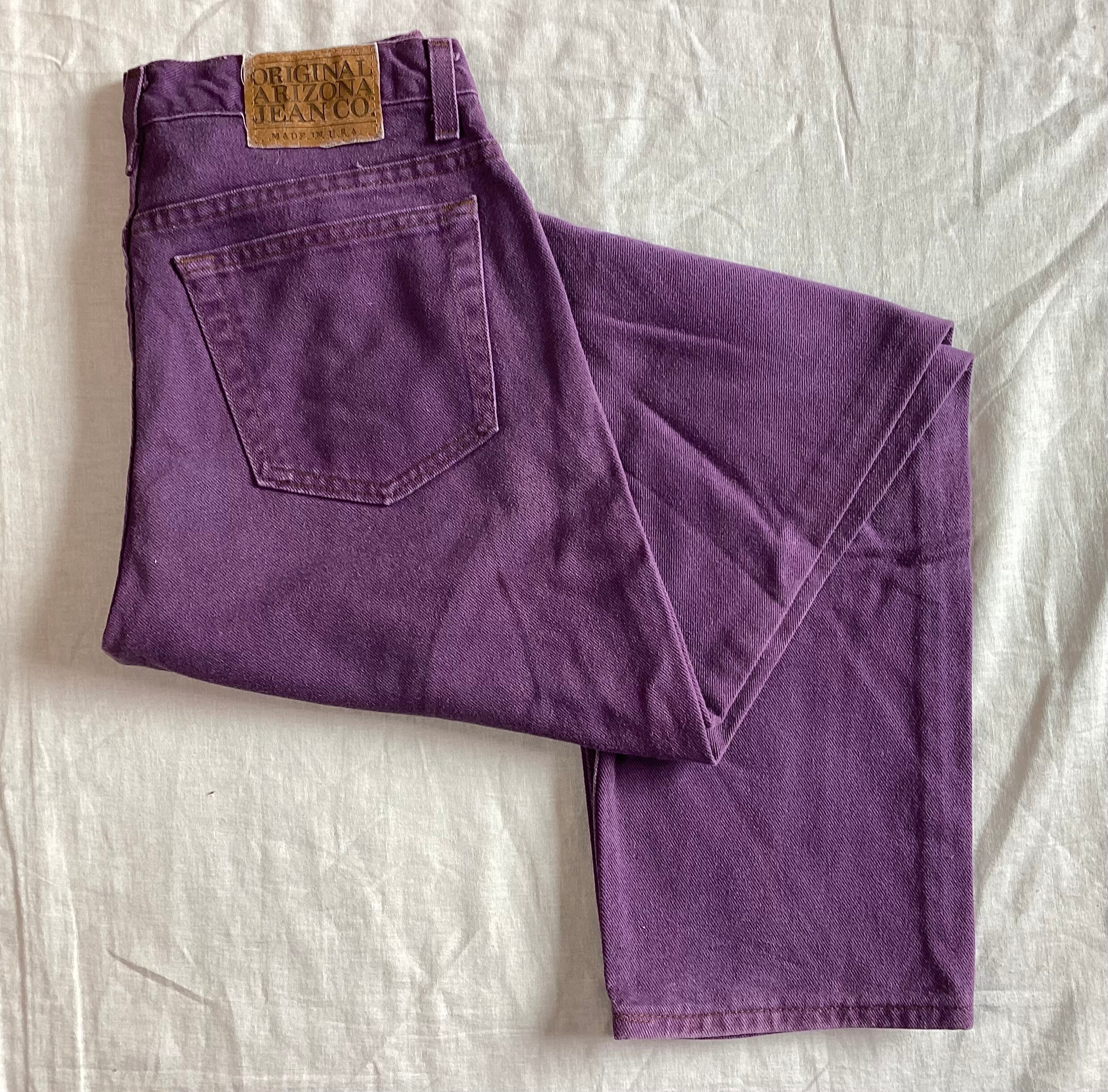 Vtg 90s Original Arizona Jean Co Jeans Purple Size 31 X 32 Made in