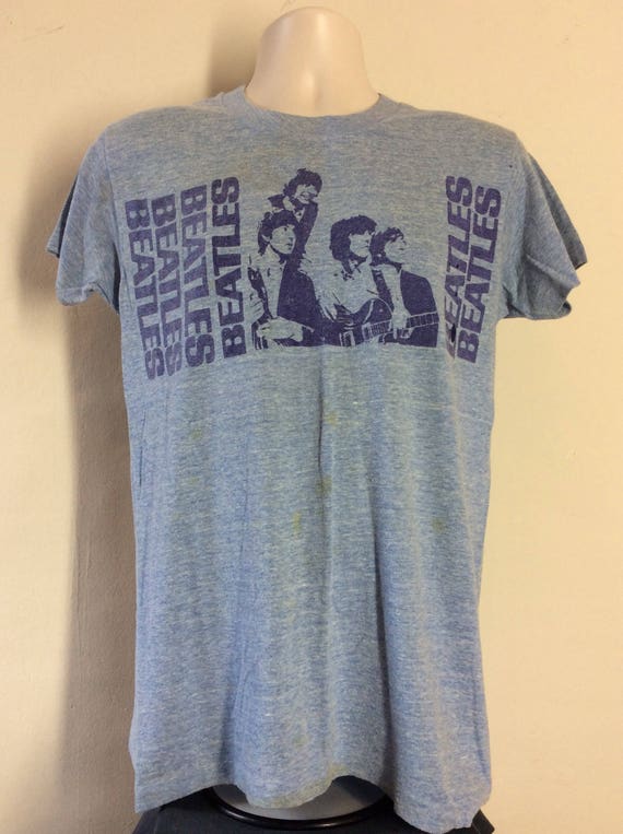 Vtg 70s The Beatles T-Shirt Heather Blue M/L Class