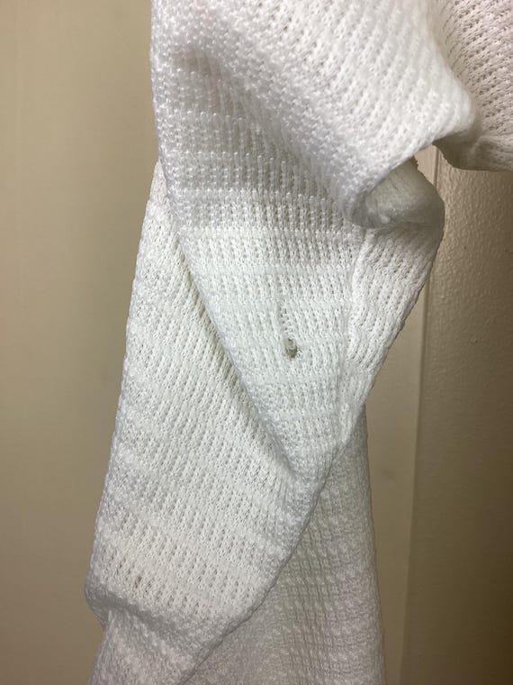 Vintage 80s Hanes Long Tail Thermal Underwear Shirt White M/L