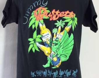 Vtg 1993 Jimmy Buffett Concert T-Shirt Black M/L 90s Chameleon Caravan Classic Rock