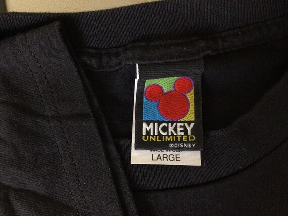 Vtg 90s Mickey Mouse T-Shirt Black L Disney Unlim… - image 5