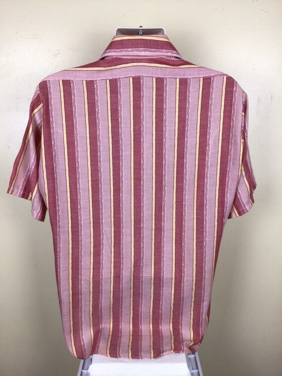 Vtg 70s Van Heusen 417 Vertical Striped Short Sle… - image 3