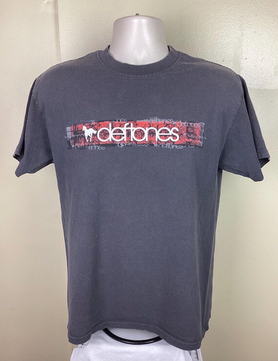Vtg 2000 Deftones White Pony T-shirt Gray M Y2K Giant Tag Hard 