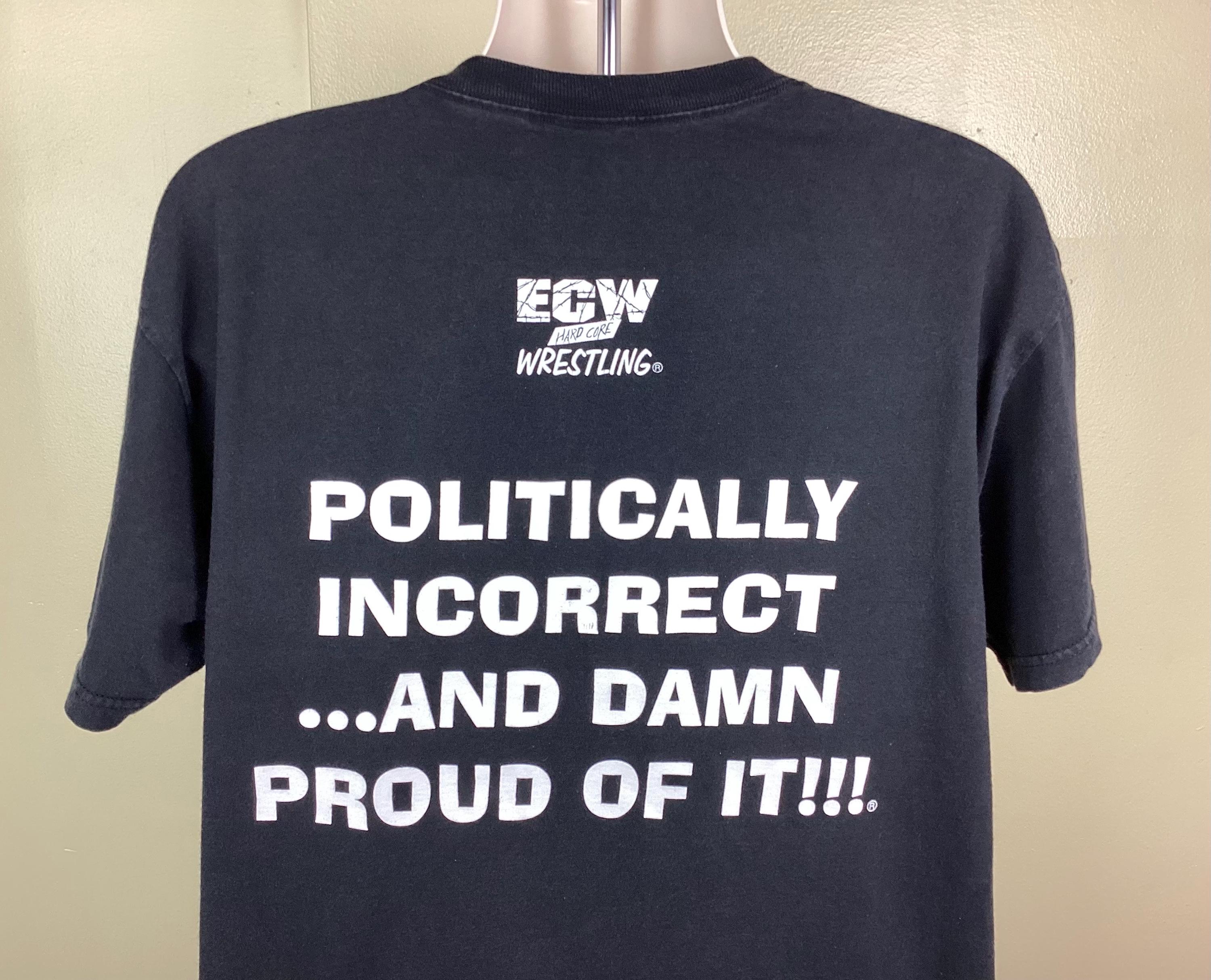 Vtg 90s ECW Extreme Championship Wrestling T-shirt Black XL 