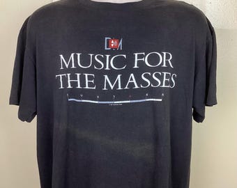 Vtg 1987 Depeche Mode Music for the Masses Concert T-shirt Black