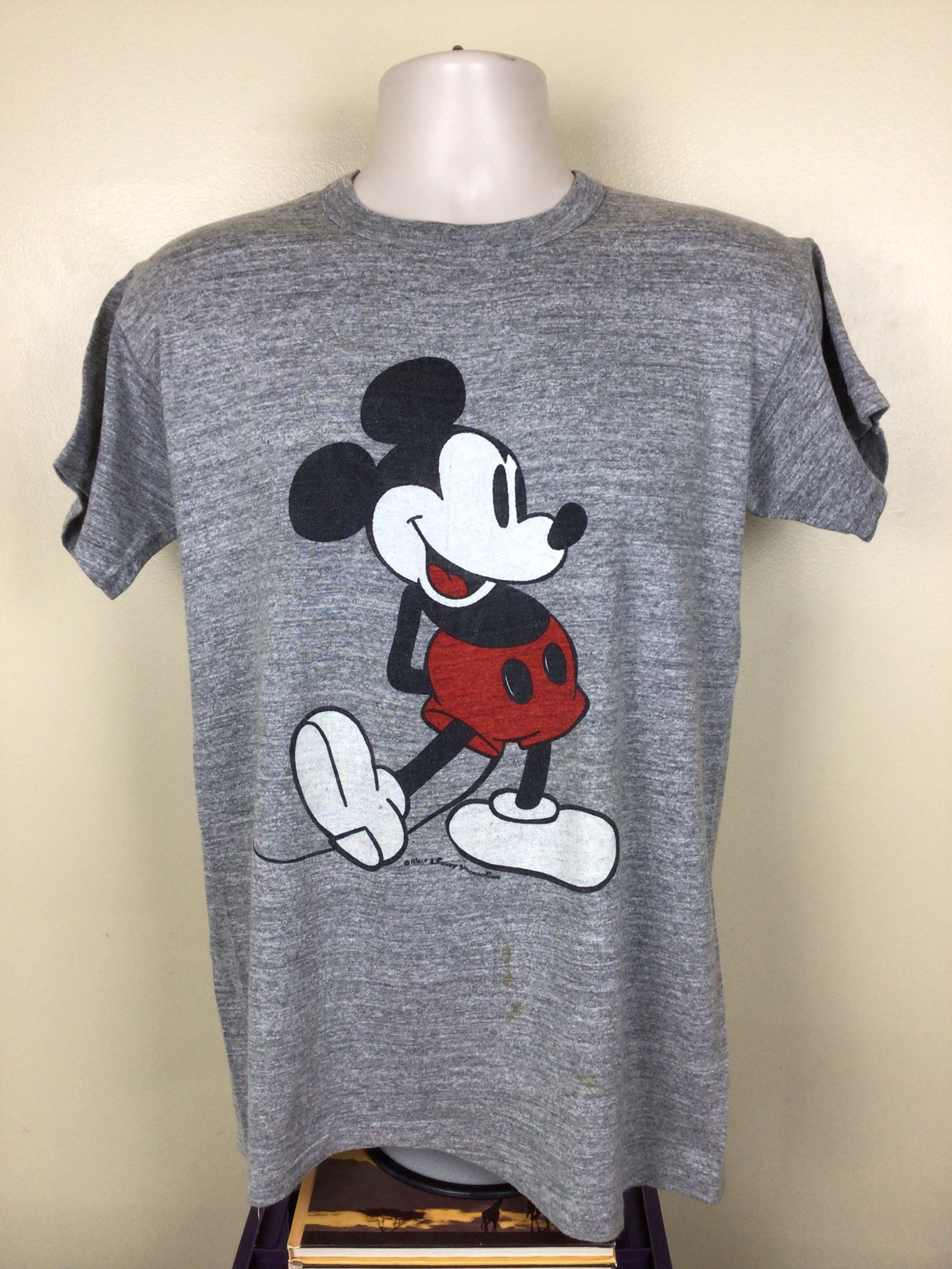 Vtg 70s Mickey Mouse T-shirt Heather Gray M/L Sportswear Tag Vtg 70s Mickey Mouse T-shirt Heather Gray M/L Sportswear Tag