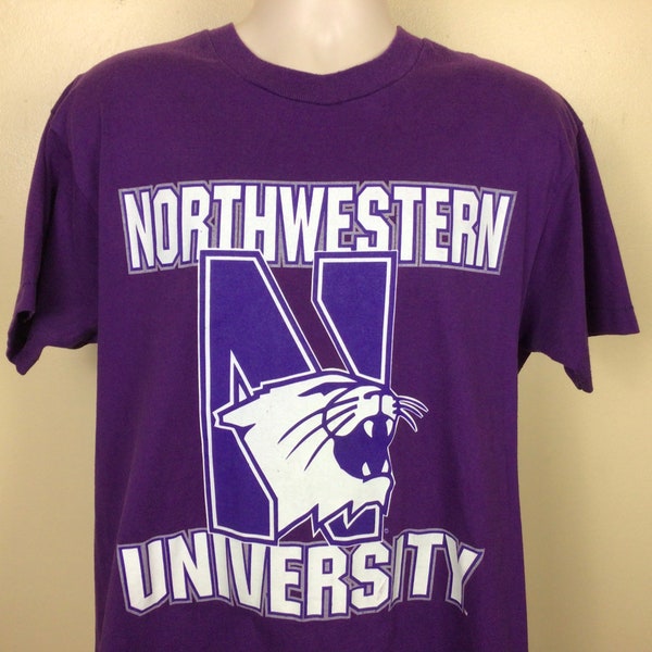 Vtg 90s Northwestern University T-Shirt Purple XL Single Stitch Made In USA