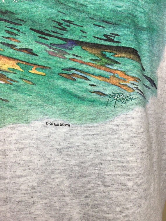 Vtg 1996 Dolphins T-Shirt Heather Gray S 90s Anim… - image 4