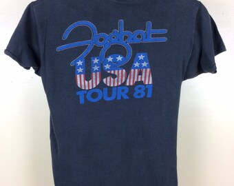 Vtg 1981 Foghat Touring America 81 Concert T-shirt S/M 80s