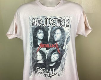 Vintage Metallica and Justice for All T-shirt 1988 80s Heavy Metal