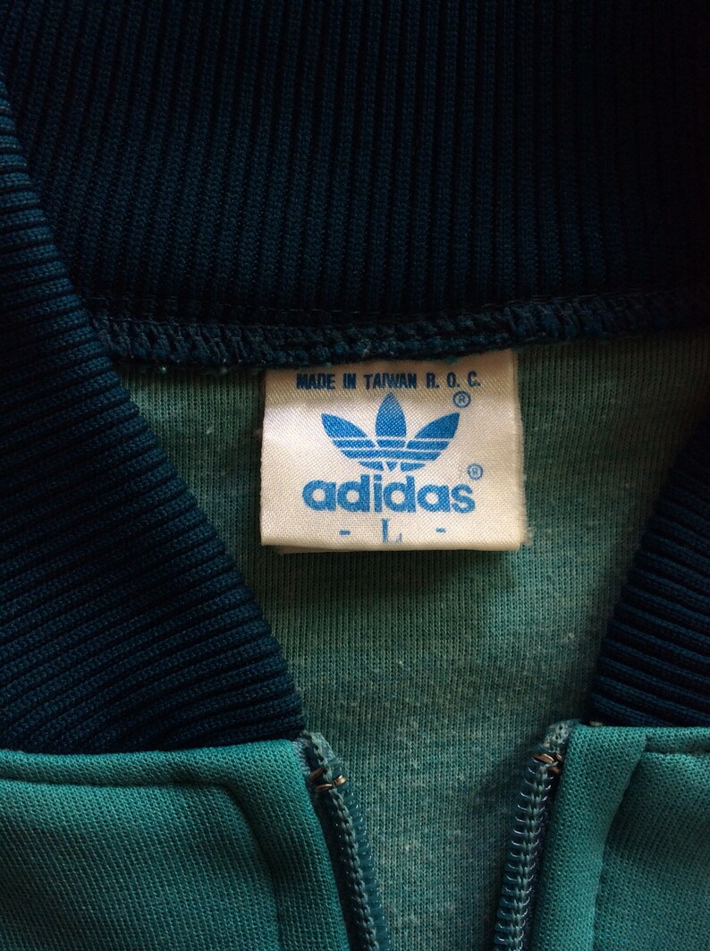 VTG 80er Adidas Raglan Track Jacke grün L Hip Hop VTG 80er Adidas Raglan Track Jacke grün L Hip Hop