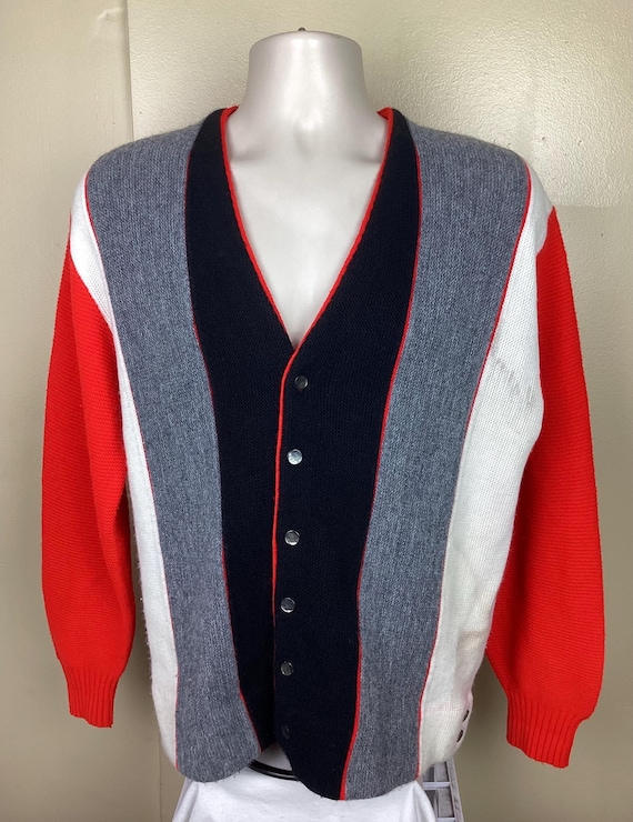 トップス 60s vintage cardigan Amazon.com: OXKNIT Men's Blue Knitted Cardigan Sweater