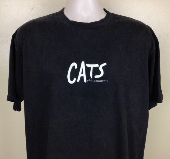 Vtg 80s 90s Cats Broadway Musical T-Shirt Black XL