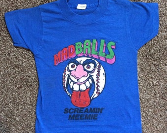 Vtg 1986 Madballs Screamin’ Meemie T-Shirt Blue Youth Boys 5-6 80s Toy