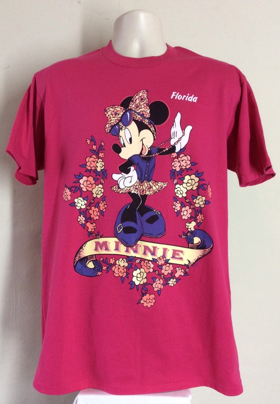 ミニーマウス Tシャツ Florida 90s~00s ヴィンテージ 90年代 ミニーマウス フロリダ Tシャツ ピンク L