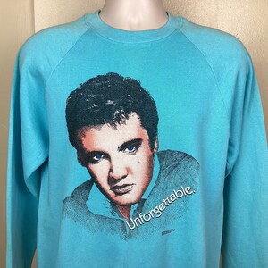 Vtg 1987 Elvis Presley Unforgettable Raglan Crewneck Sweatshirt