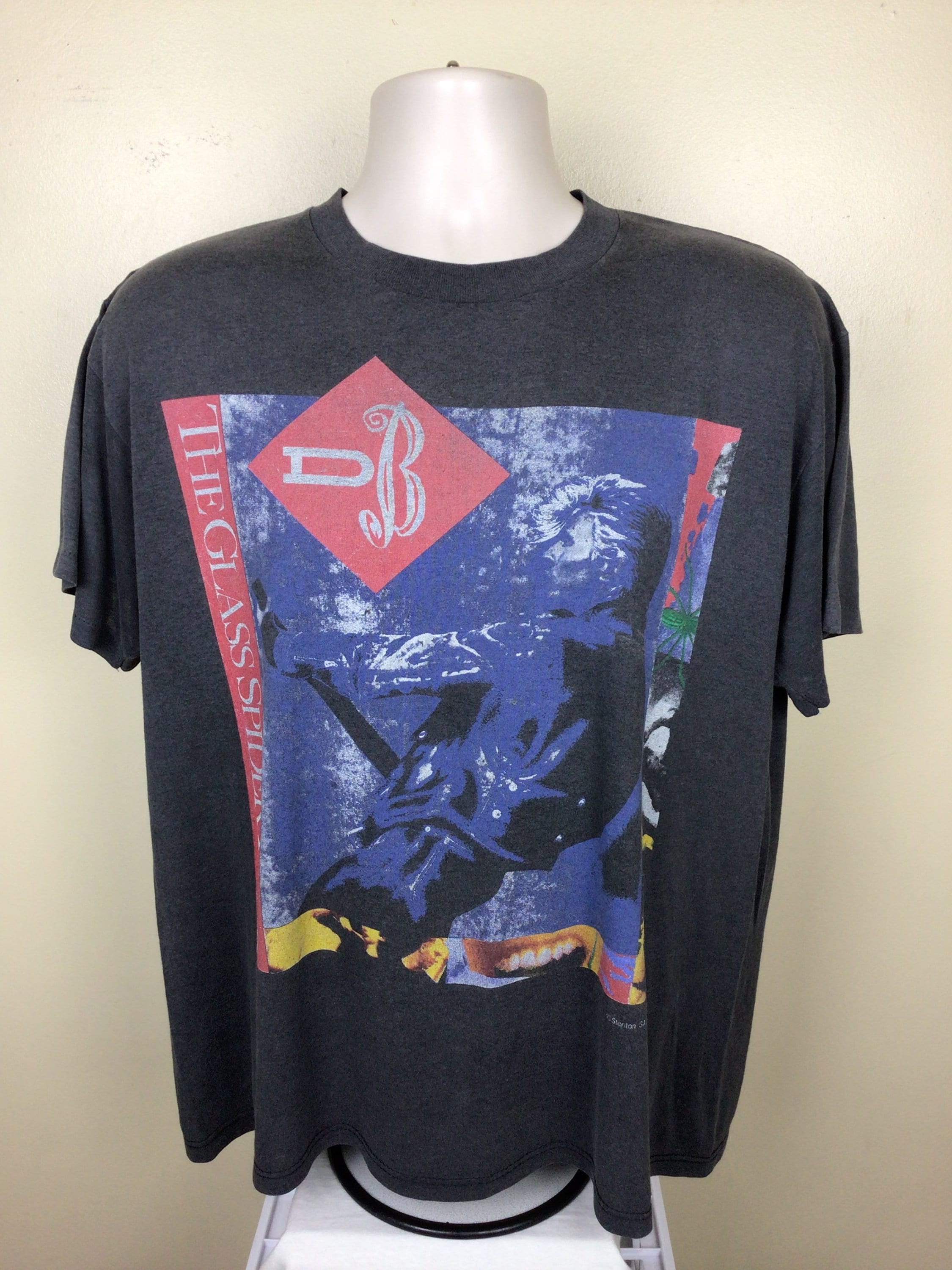 Vtg 1987 David Bowie Glass Spider Tour Concert T-shirt Black XL