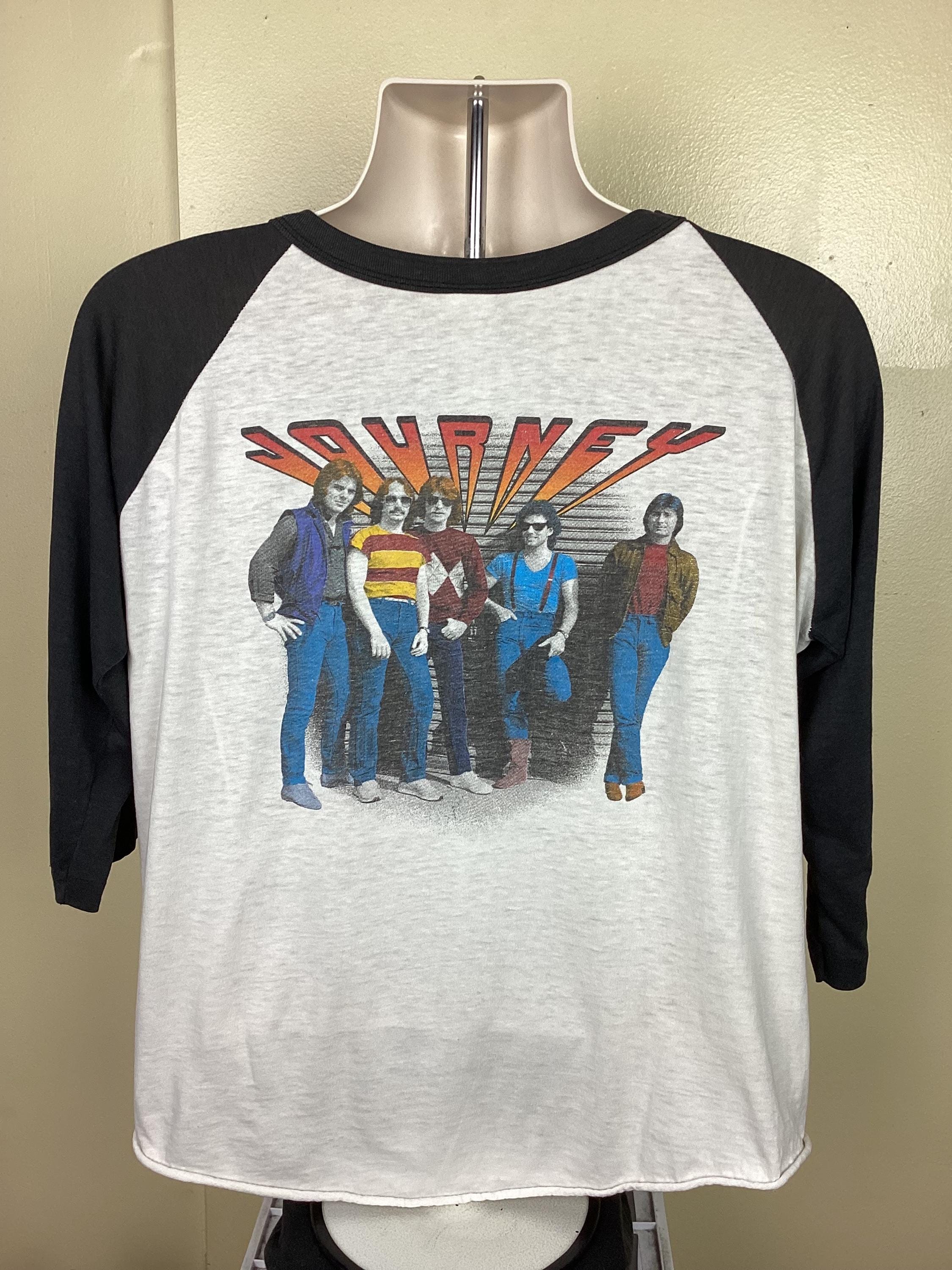 Vtg 1984 Journey Raglan Jersey Style T-shirt White XL 80s Classic