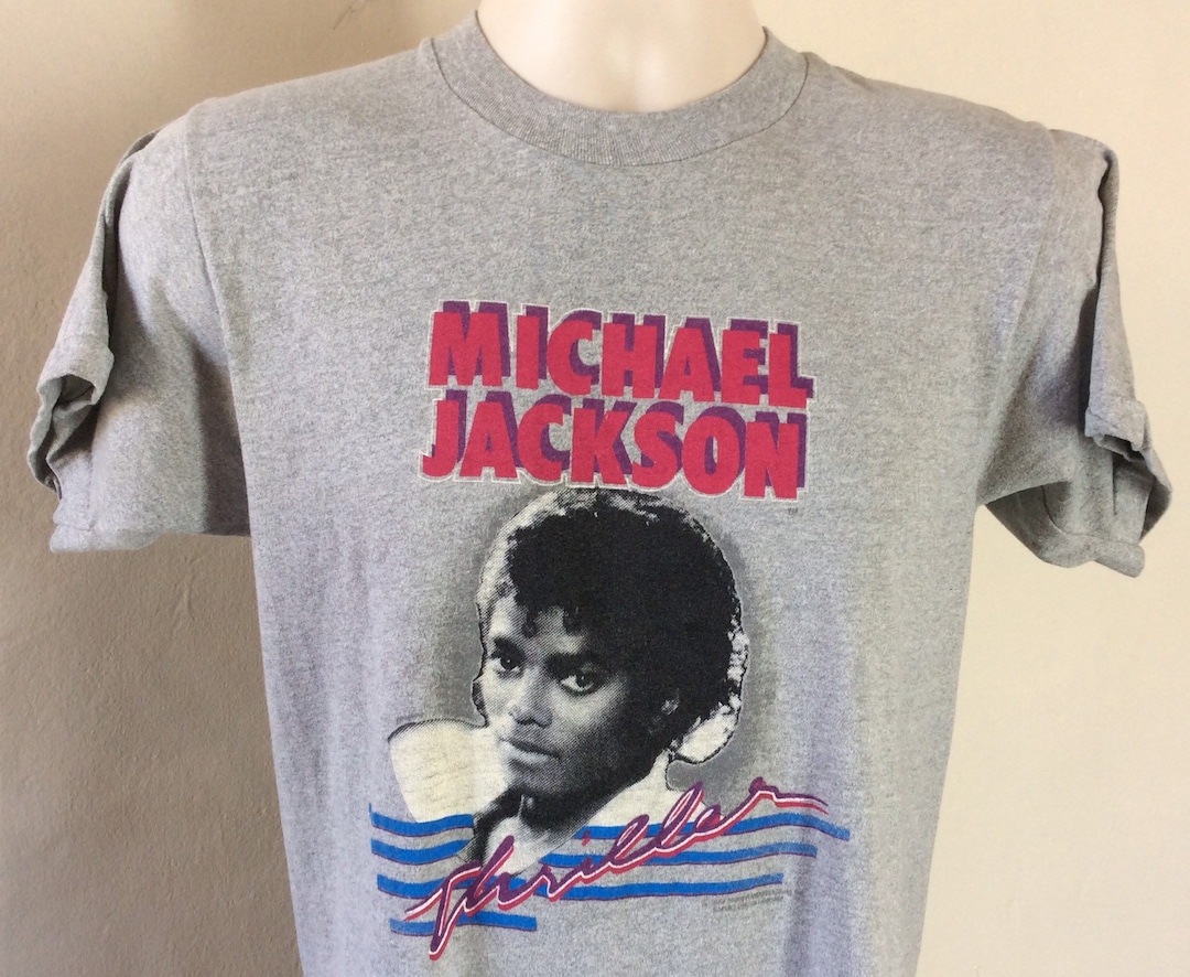 80sヴィンテージ マイケルジャクソンMichael Jackson Tシャツ VINTAGE MICHAEL JACKSON T SHIRT..SIZE LARGE W SHRINKAGE..21 PITS