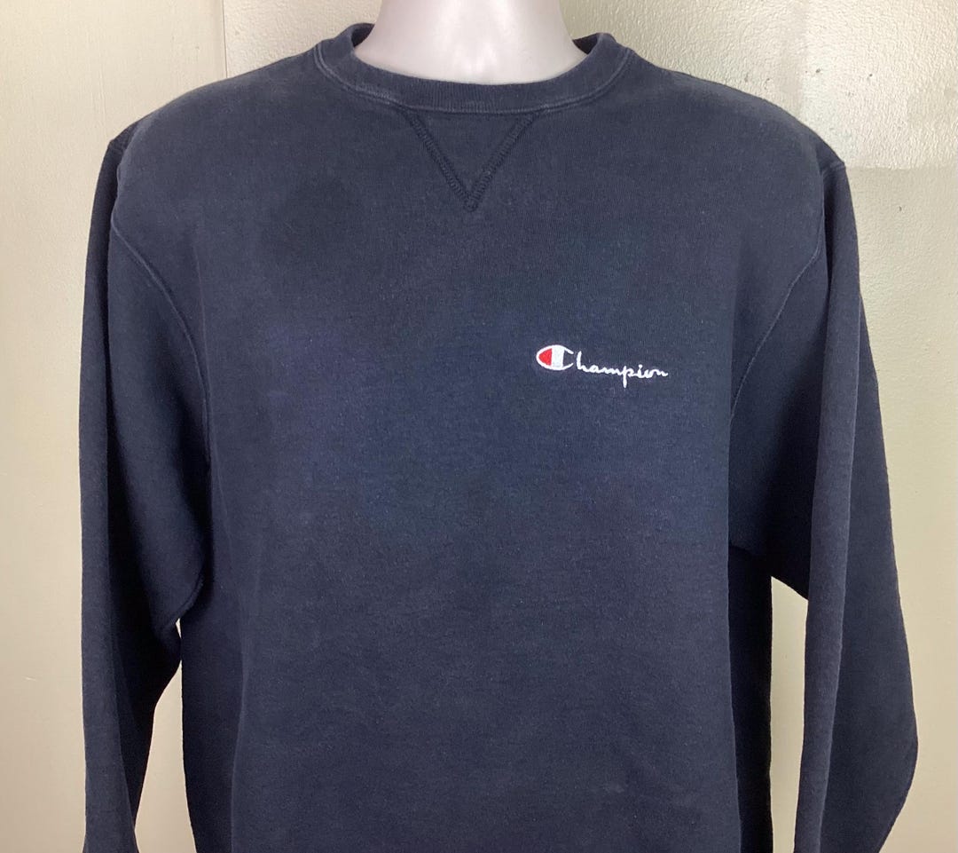 VTG 90S CHAMPION BLACK GRAPHIC HOODIE OVERSIZED SMALL