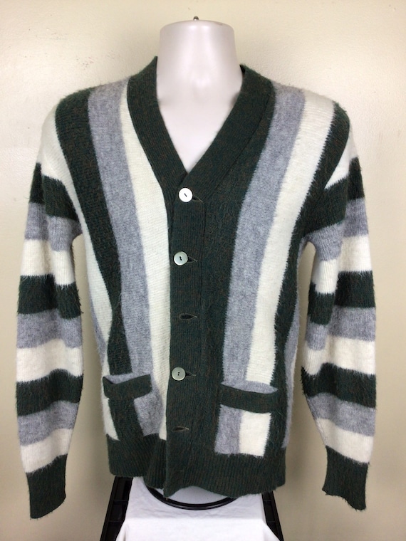 トップス 70'S VINTAGE CAMPUS CARDIGUN Vintage 1970'S Campus Ribbed Acrylic Knit Cardigan Made in