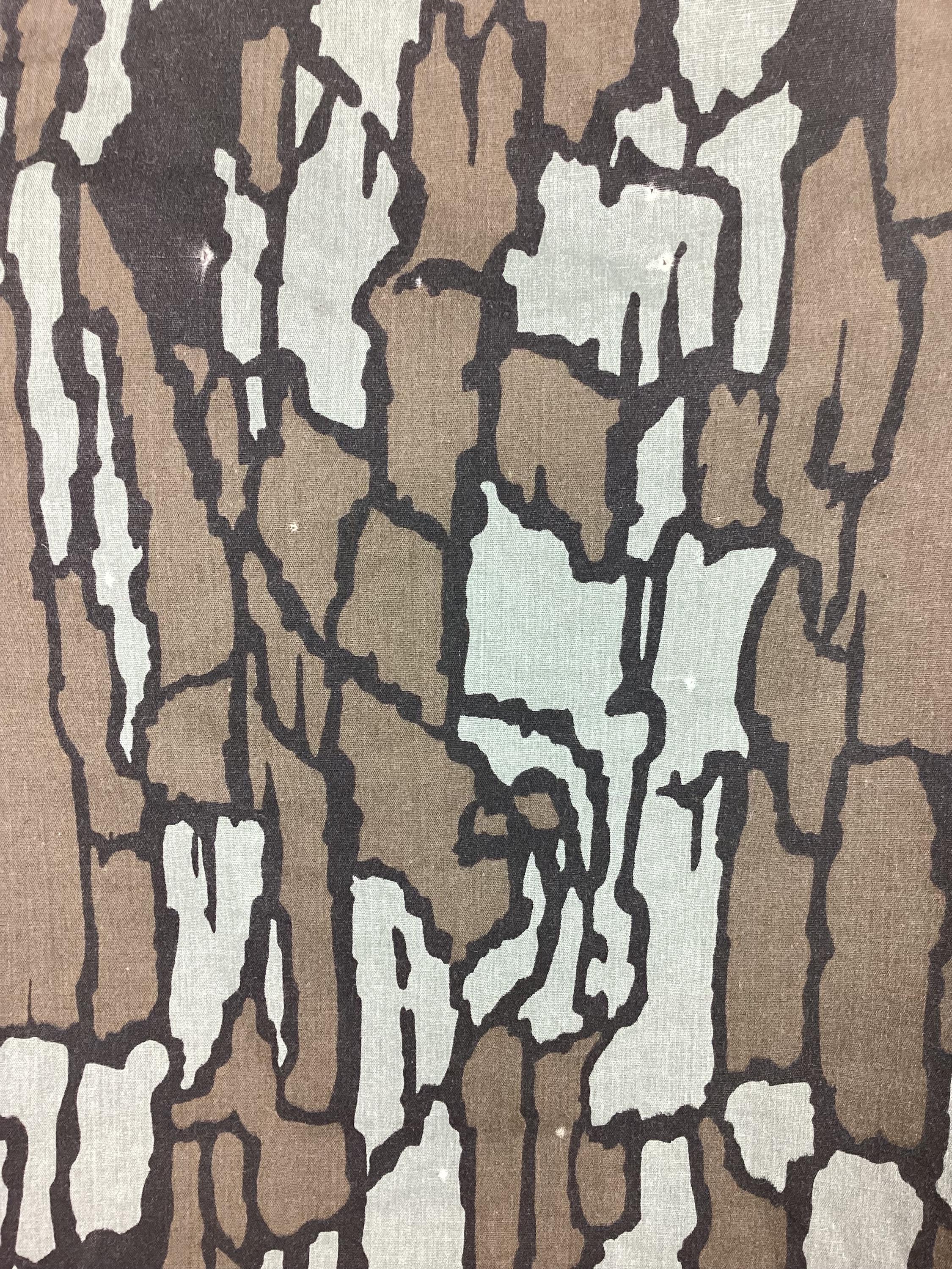 80sUSA製トレバークカモ柄シャツジャケットフルジップドリズラー型ビンテージ Vtg 80s Trebark Camouflage Shirt Jacket Brown Gray Size S
