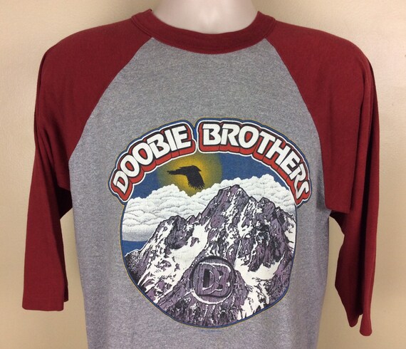 Vtg 1981 Doobie Brothers Raglan Jersey Style Conce