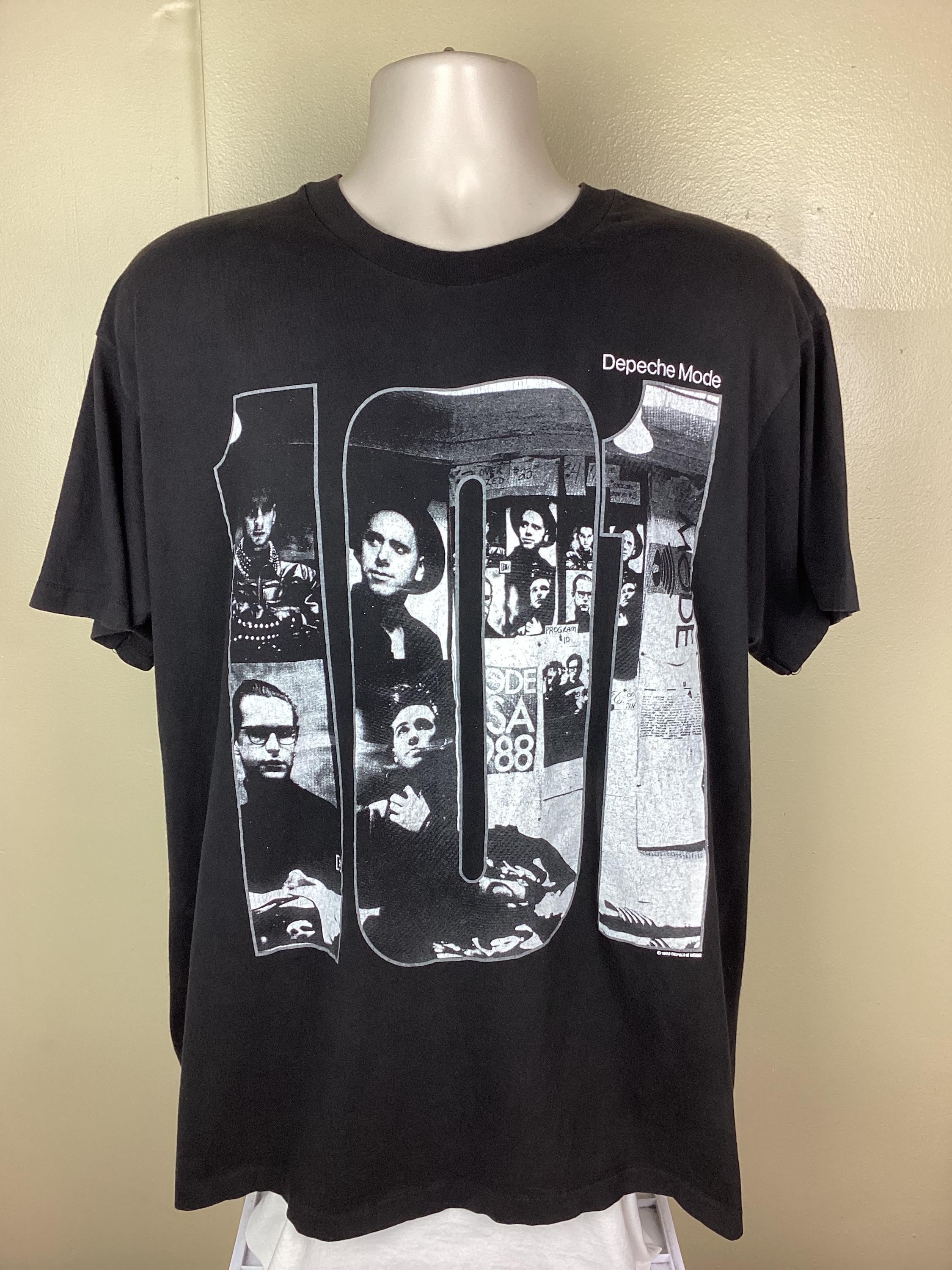 希少　DEPECHE MODE 80s プリントTシャツ シングルステッチ Vtg 1989 Depeche Mode 101 T-shirt Black XL 80s Synthpop Rock Band