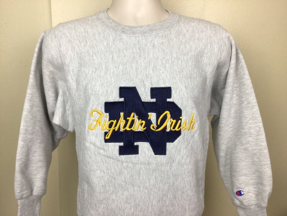 Vtg 80s Champion Reverse Weave Notre Dame Crewneck Sweatshirt  