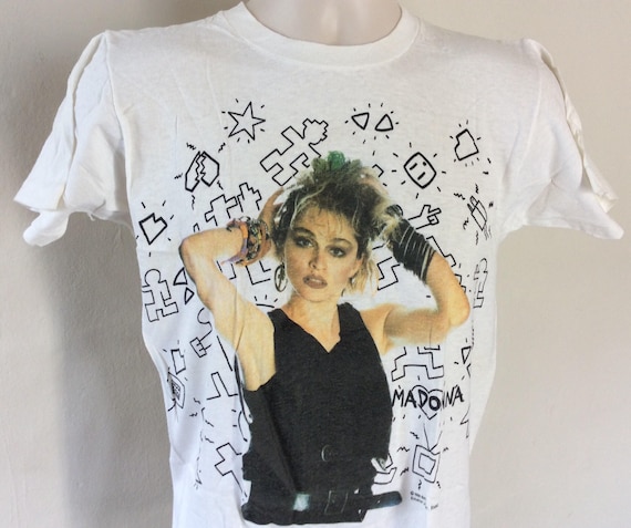 ヴィンテージ 1985 マドンナ Tシャツ ホワイト S/M 80年代 ヴィンテージ 1985 マドンナ Tシャツ ホワイト S/M 80年代