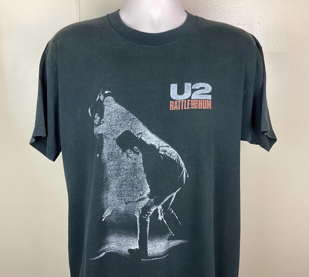 バンドT U2 Rattle and Hum Tシャツ グレー　80s 1980's U2 Vintage RARE! Original 1988 Rattle and Hum Tour
