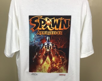 Vtg 2003 Spawn Armageddon T-shirt White XL/XXL Y2K Ps2 Namco Video