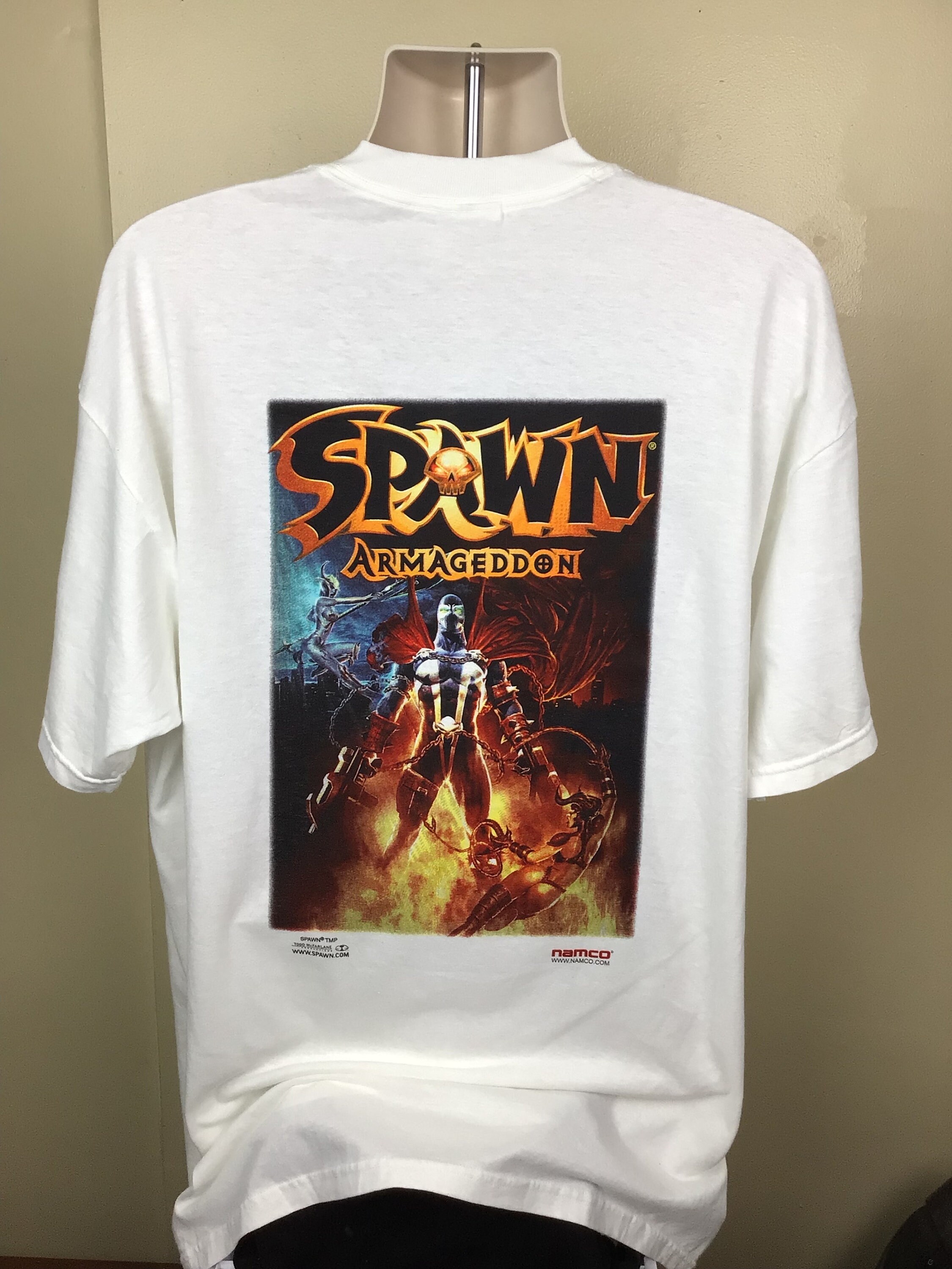 Vtg 2003 Spawn Armageddon T-shirt White XL/XXL Y2K Ps2 Namco