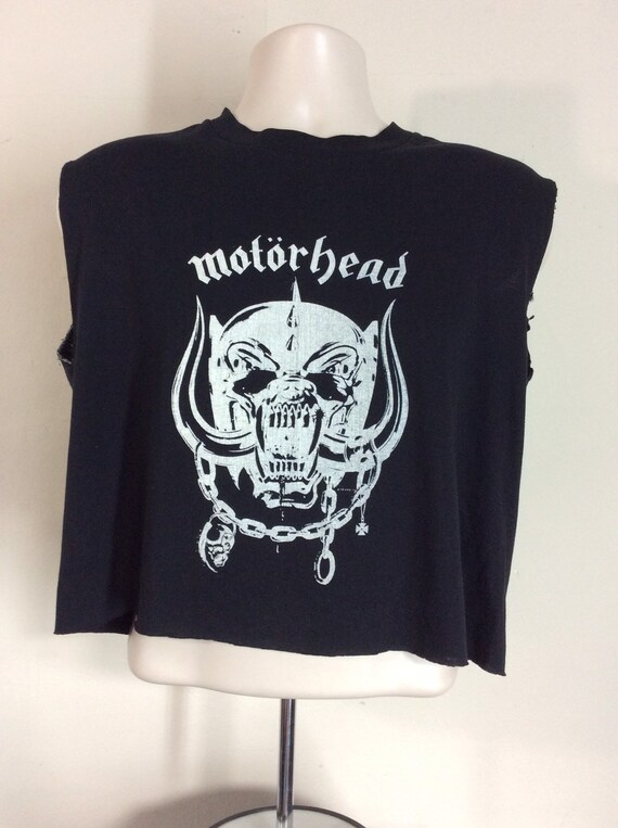 Vtg Early 80s Motorhead T-Shirt Black L Chopped He