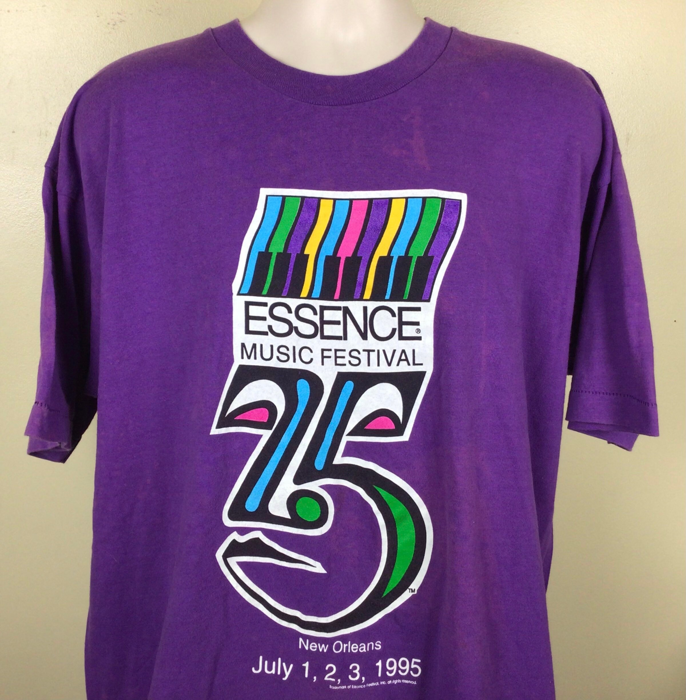 Vtg 1995 Essence Music Festival T-shirt Purple XXL 90s Hip Hop