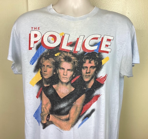 Vtg 1983 the Police Synchronicity Concert T-shirt Blue L/XL