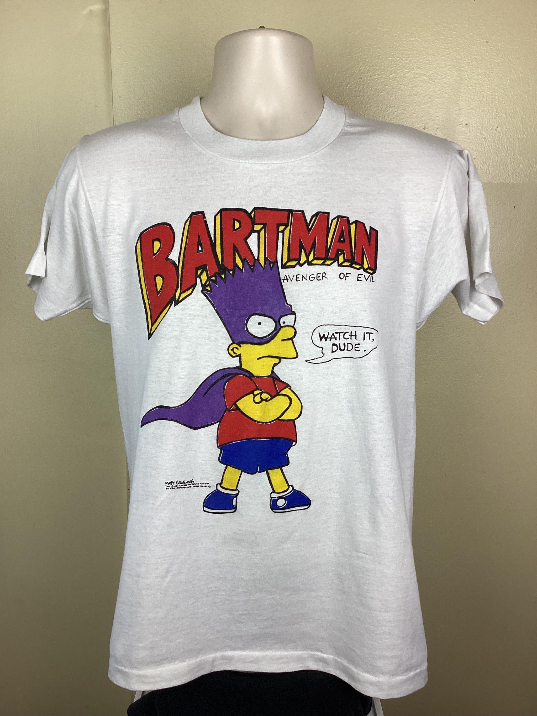 Vtg 1989 Bart Simpsons Bartman T-shirt White M 80s Screen Stars