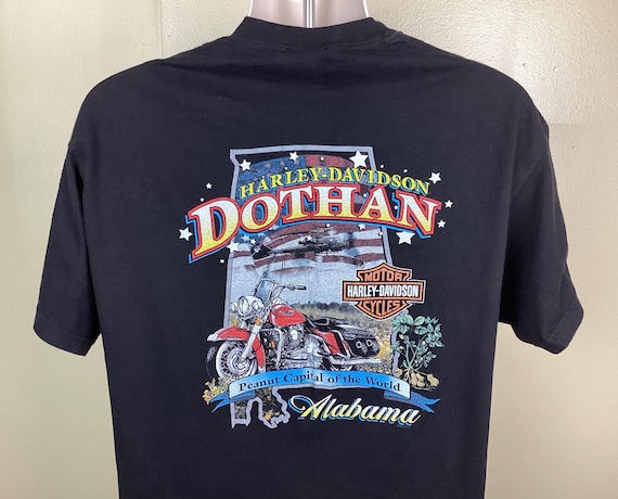 Vtg 2000 Harley Davidson Dothan Alabama T-shirt Black L Y2K Made