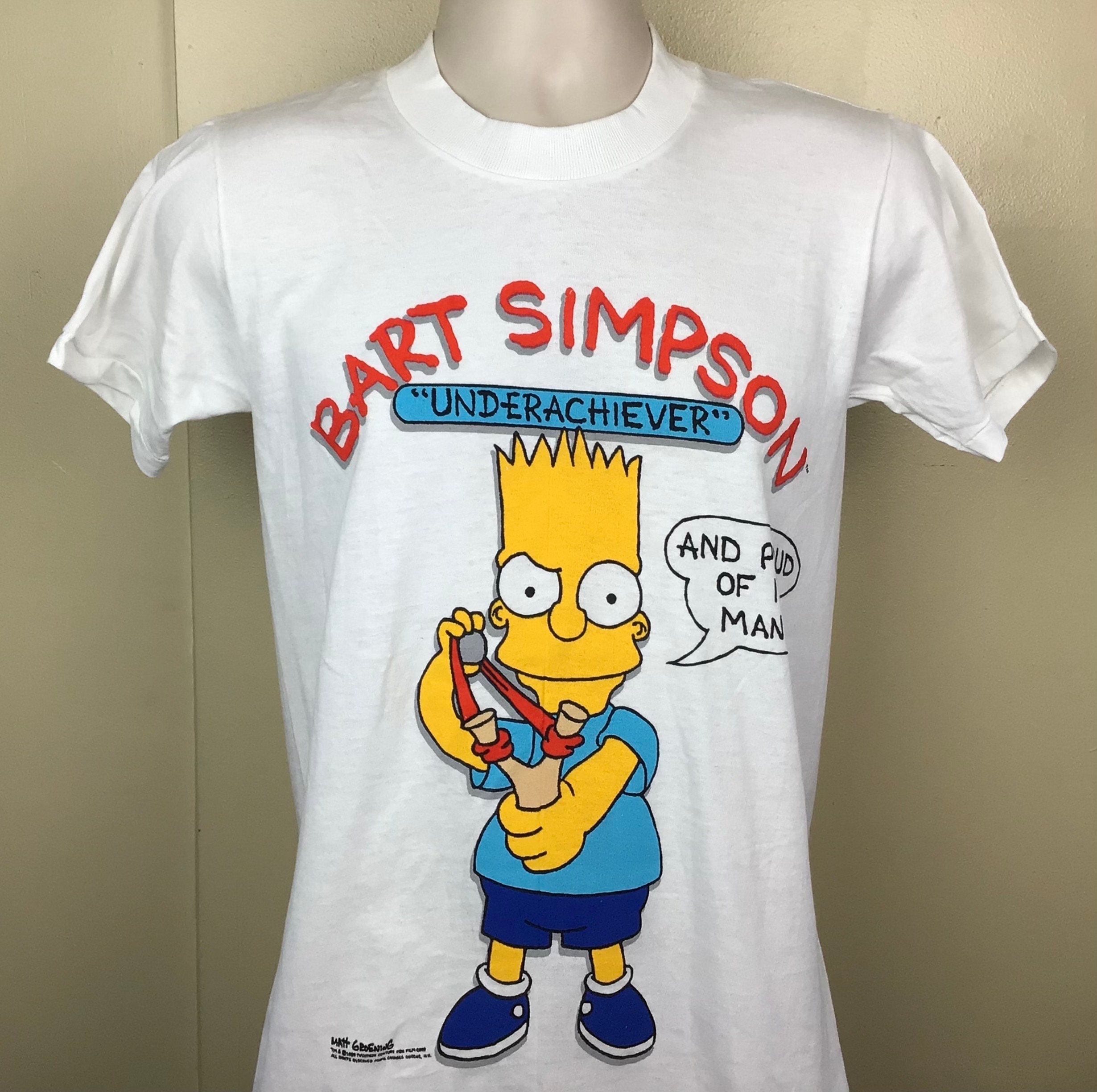 Vtg 1989 the Simpsons Bart Simpson T-shirt White S 80s