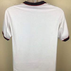 Vtg 80s 90s Mickey Mouse Ringer T-Shirt White L/XL Disney 100% Cotton Made In USA image 3