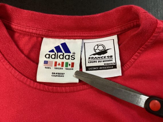 Vtg 1998 Adidas World Cup England T-shirt Red L 90s France
