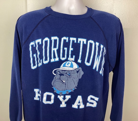 Vtg 80s Georgetown Hoyas Raglan Crewneck Sweatshi… - image 1
