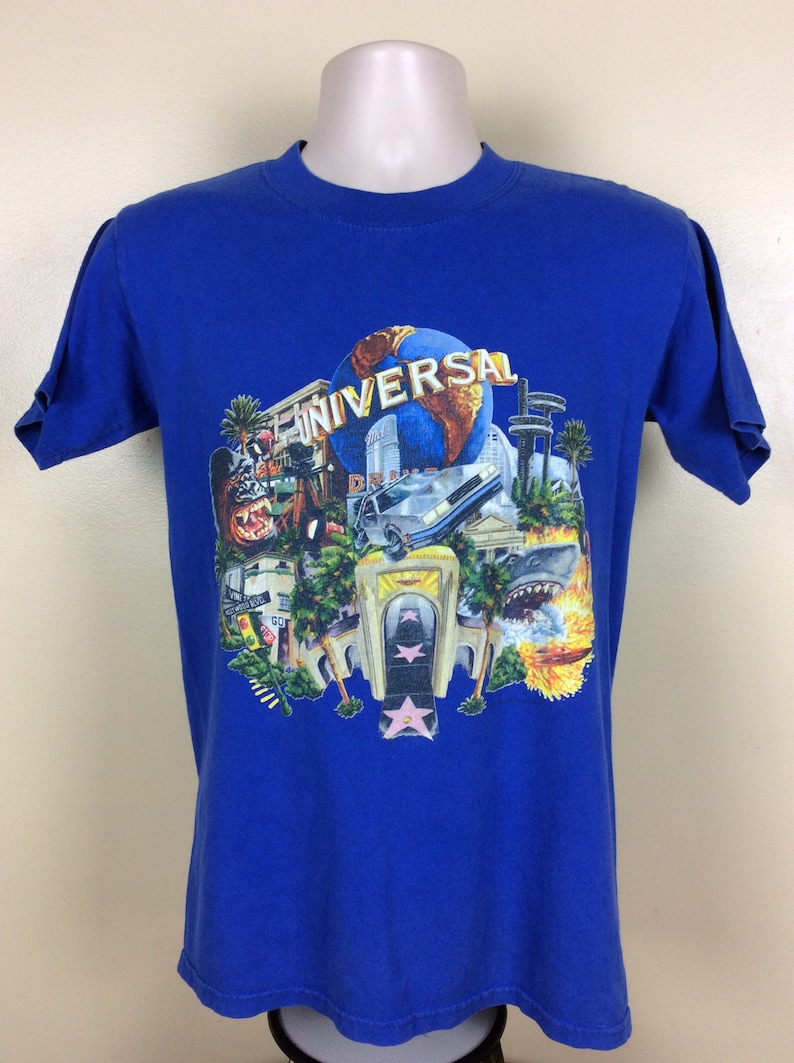 Vtg 90s Universal Studios Tshirt Blue S Theme Amusement Park Etsy UK