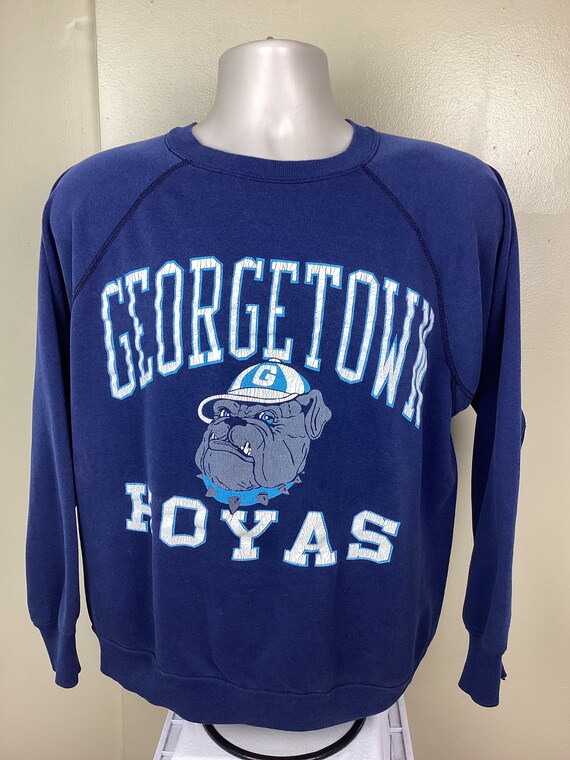 Vtg 80s Georgetown Hoyas Raglan Crewneck Sweatshi… - image 2