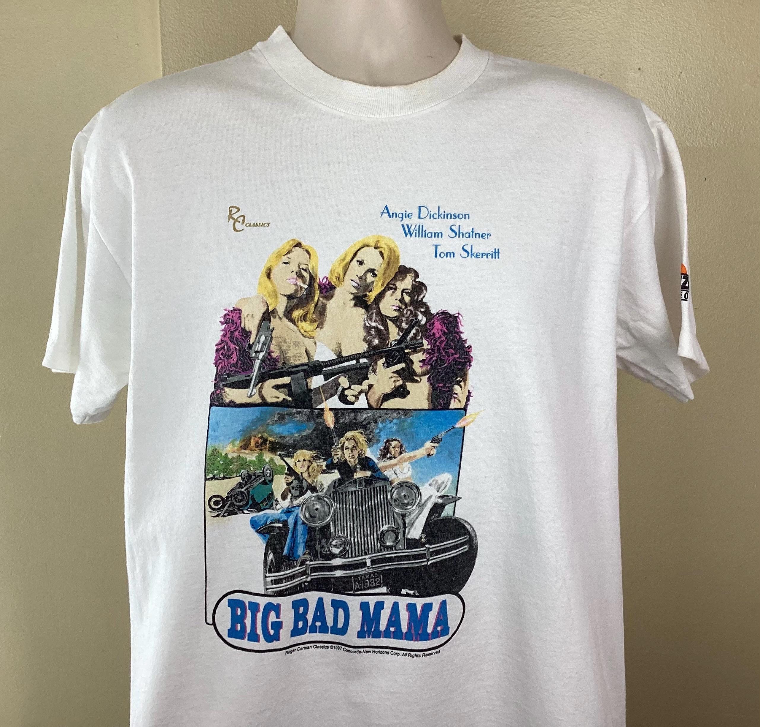 Vtg 1997 Big Bad Mama T-shirt White L 90s Roger Corman 