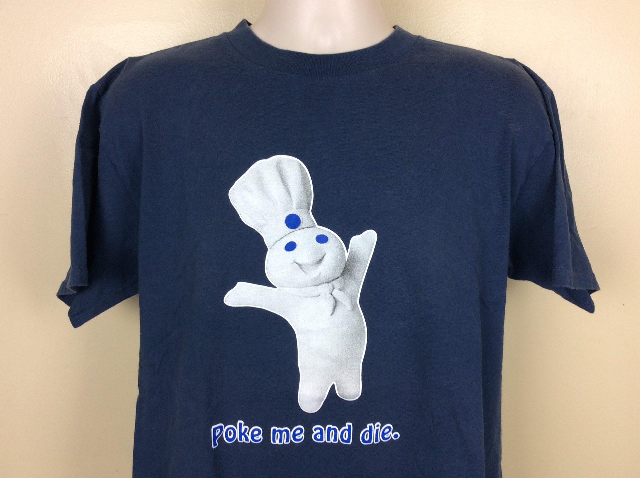 Vtg 90s Poke Me and Die Pillsbury Doughboy Parody T-shirt Navy - Etsy