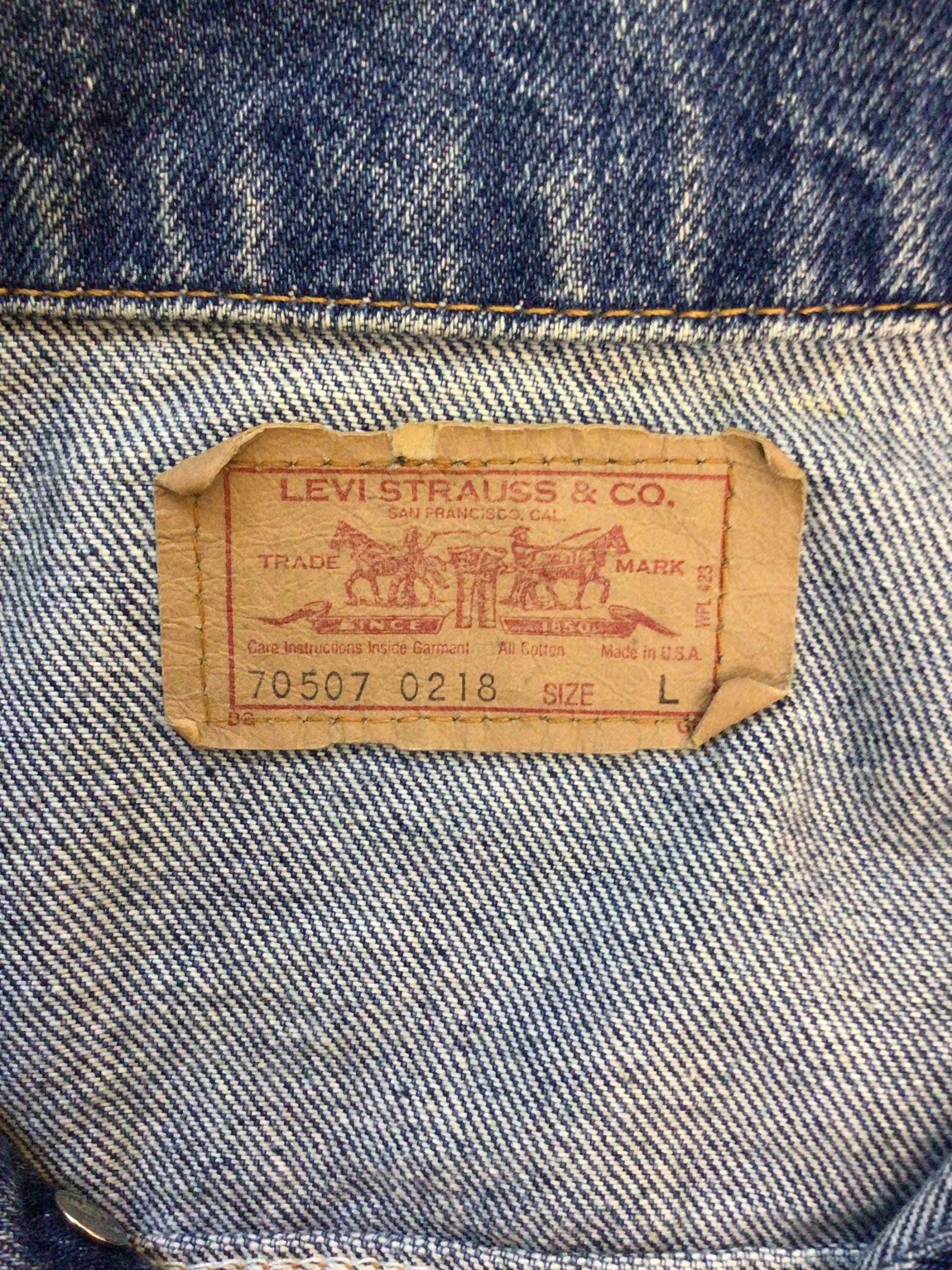 Vtg 80s 90s Levi's 70507 0218 Denim Trucker Jacket Medium