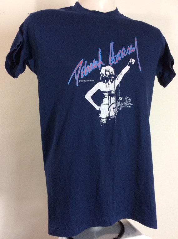 Vtg 1980 Deborah Harry Of Blondie T-Shirt Blue S … - image 4